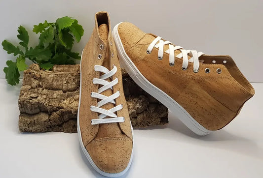 Sneakers (All Stars style) made of cork.