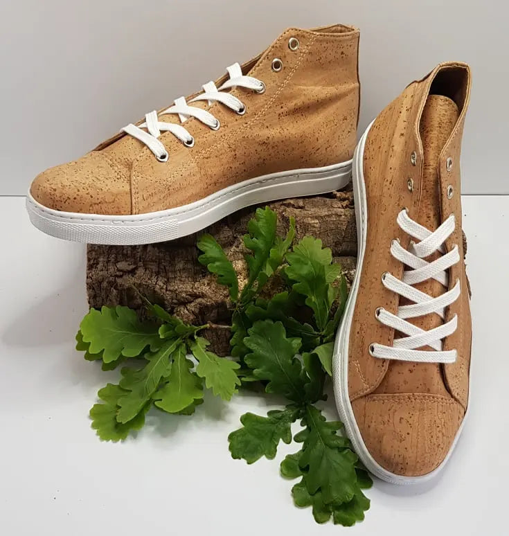 Sneakers (All Stars style) made of cork.