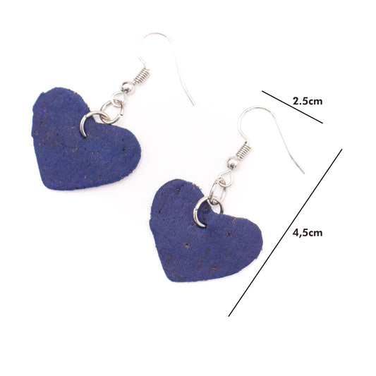 Earrings made of cork heart MC-072